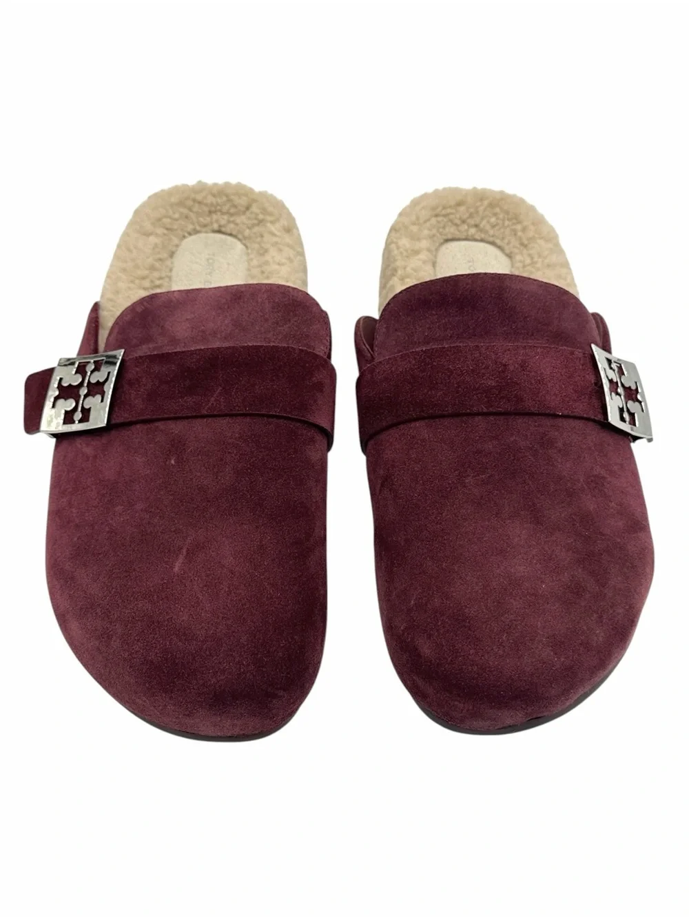 Tory Burch Mellow Shearling Mule Suede Shoes Size 10